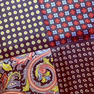 8 design handkerchief set of 2 100% silk cloths